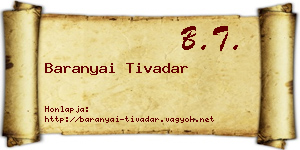 Baranyai Tivadar névjegykártya